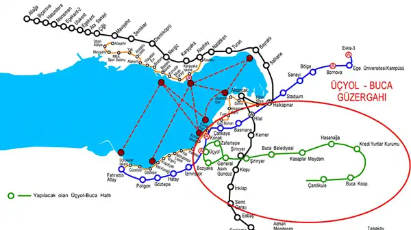 Buca Metrosu durakları
