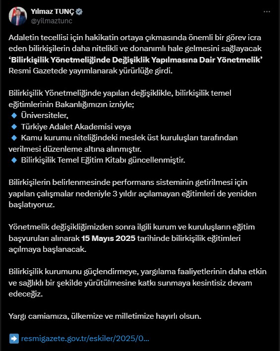 Bilirkişilik Eğitimleri Yeniden Başlıyor