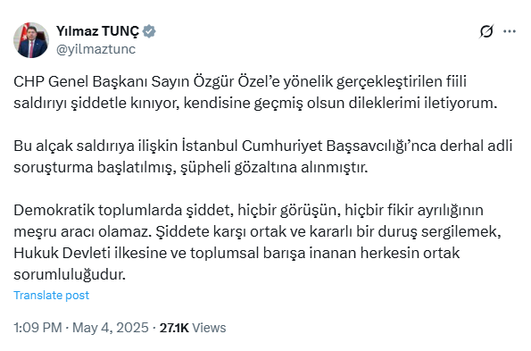 Yılmaz Tunç Açıklama