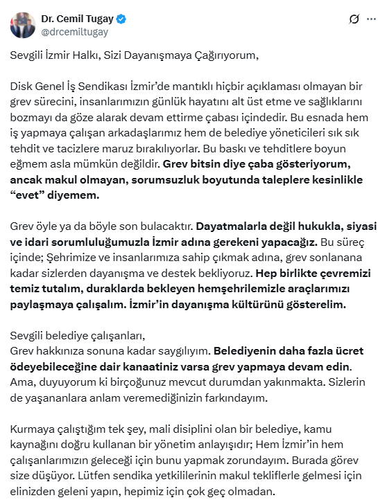 Cemil Tugay Açıklama