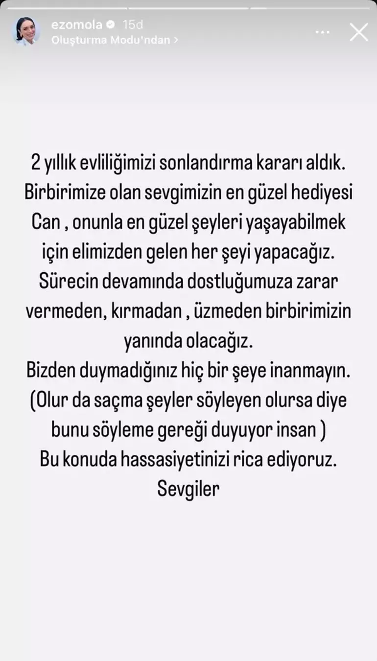 Ezgi Mola Açıklama