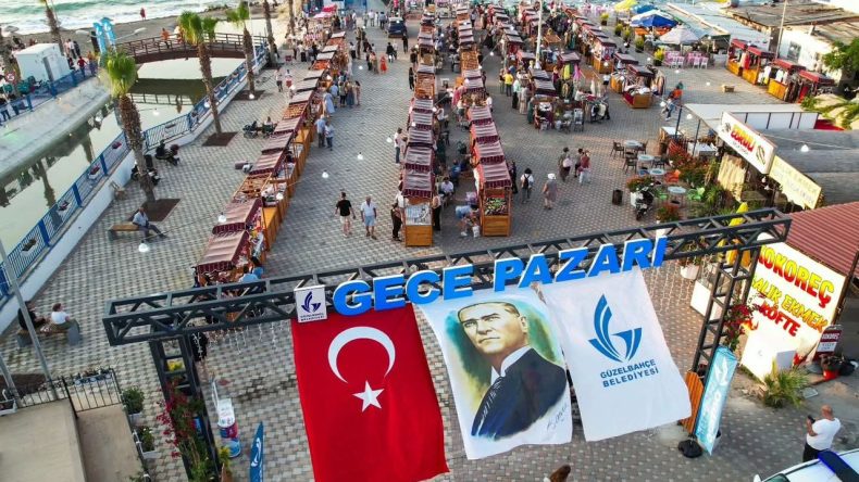 Güzelbahçe Gece Pazarı Yenilenen Yüzüyle Hizmete Girdi
