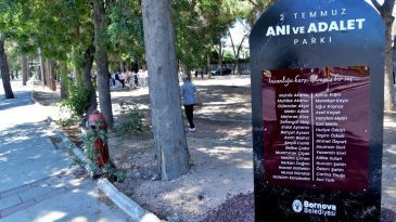 Bornova'da anlamlı t&ouml;ren: 2 Temmuz Anı ve Adalet Parkı a&ccedil;ıldı
