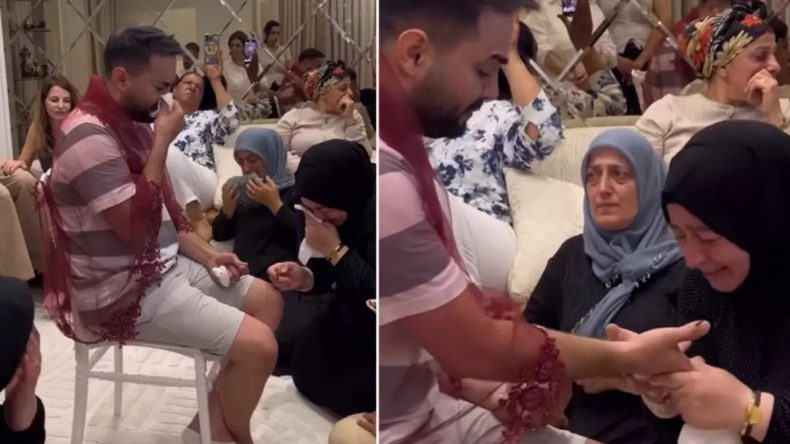 Böylesi Görülmedi: Kına Bu Kez Damada Yakıldı