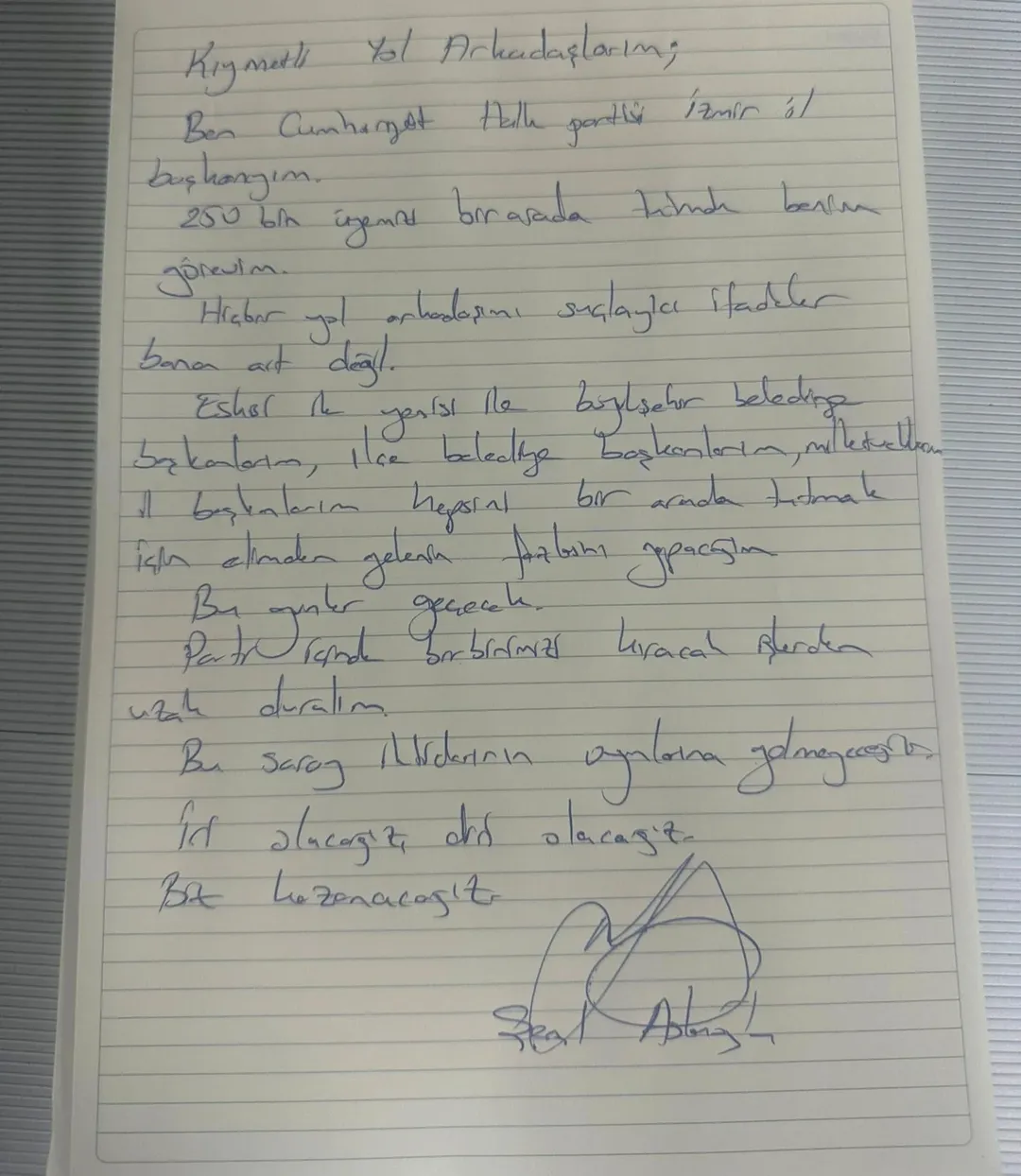 Şenol Aslanoğlu Çağrısı