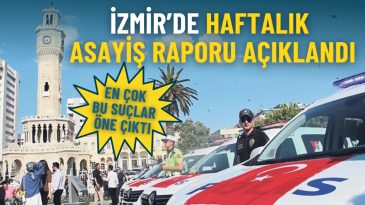 İzmir Asayiş Raporu: &Ouml;ne &Ccedil;ıkan Su&ccedil;lar Belirlendi