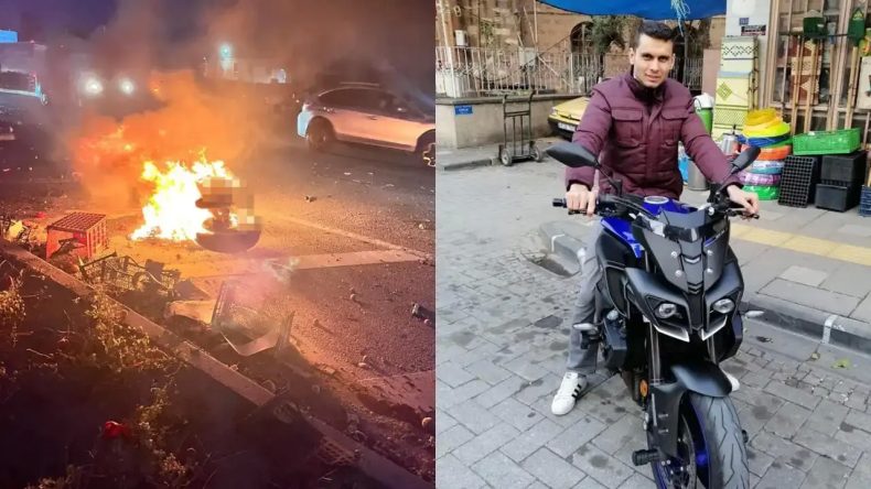 İzmir'de Kaza: Motosiklet Alevler İçinde Kaldı, Sürücü Hayatını Kaybetti
