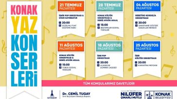 Konak&rsquo;ta Yaz Akşamları M&uuml;zik Dolu Ge&ccedil;iyor