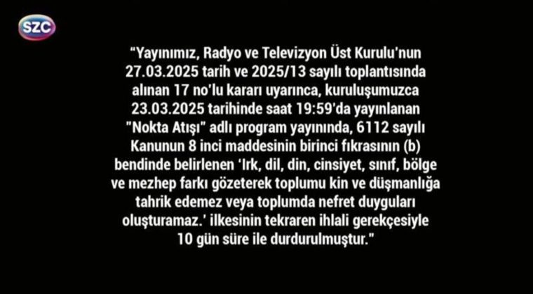 Sözcü TV Ekranı Kapatıldı!
