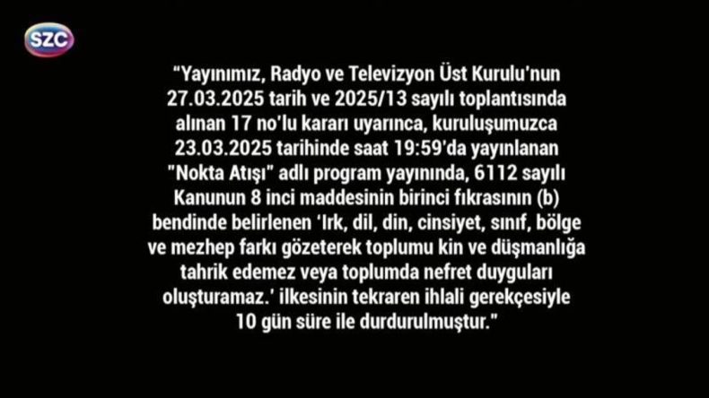 Sözcü TV Ekranı Kapatıldı!