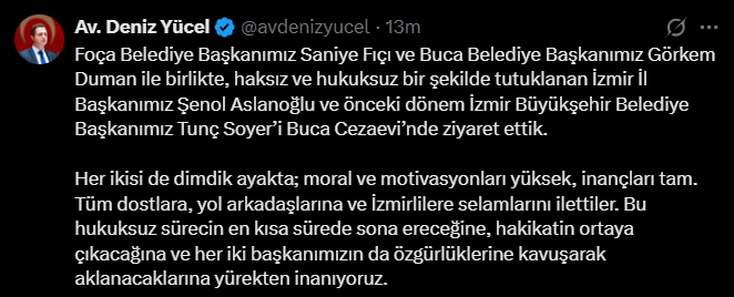 Deniz Yücel ve diğerleri Buca Cezaevi'nde