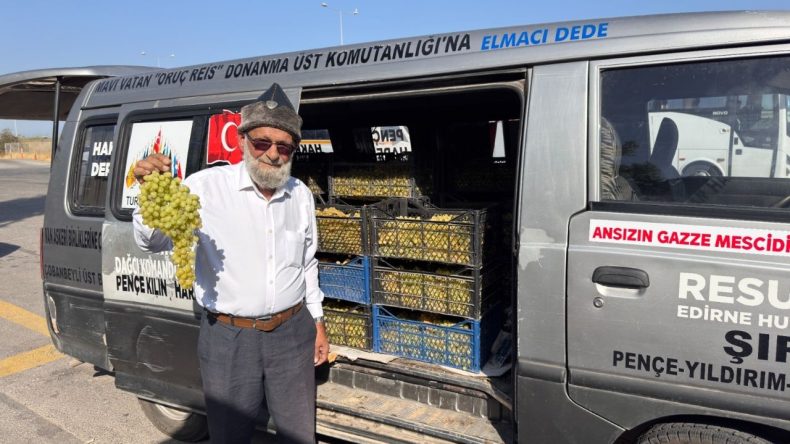 Denizli’den İzmir’e gönül yolculuğu: Elmacı Dede bu kez üzümle geldi