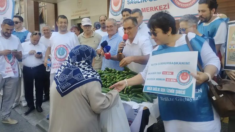 İzmir'de Salatalıklı Eylem: TİS Masasından Bir Cacık Olmaz