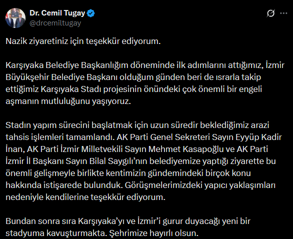 Tugay'ın Stadyum Paylaşımı