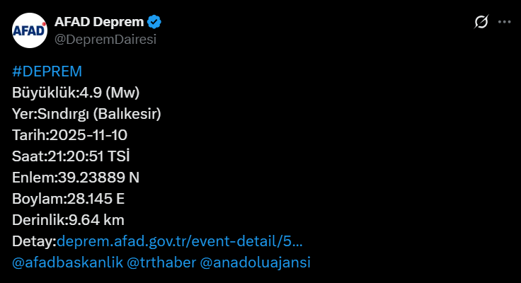 Deprem Bilgilendirmesi