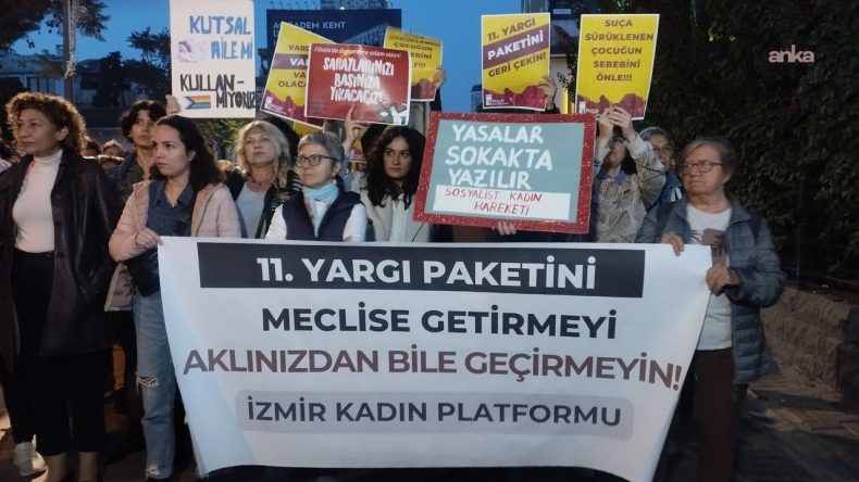 İzmir Kadın Platformu'ndan 11. Yargı Paketine karşı çıkış: Genel ahlak bahanesiyle bedenlerimize müdahale edemezsiniz