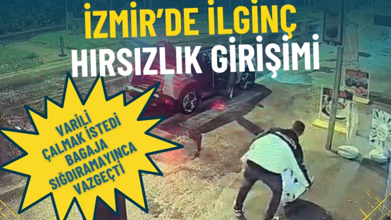 İzmir’de ilginç hırsızlık girişimi: Varili çalmak istedi, bagaja sığdıramadı