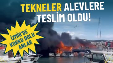 İzmir&rsquo;de Korkutucu Anlar: Tekne Yangını