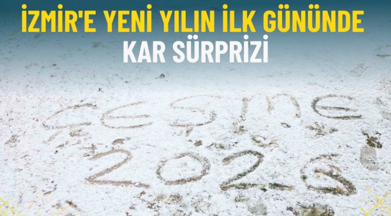 İzmir Beyaz Gelinliğiyle Karşıladı: &Ccedil;eşme&rsquo;de Yılın İlk G&uuml;n&uuml; Kar S&uuml;rprizi