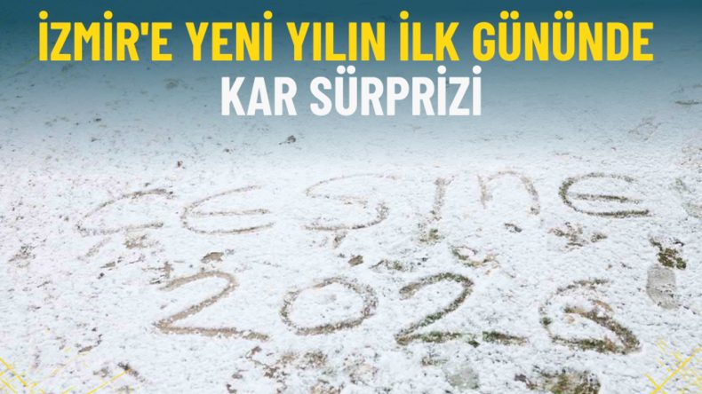 İzmir Beyaz Gelinliğiyle Karşıladı: &Ccedil;eşme&rsquo;de Yılın İlk G&uuml;n&uuml; Kar S&uuml;rprizi