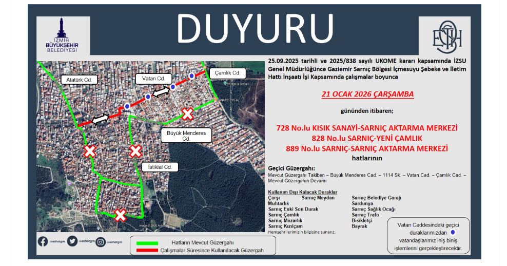 ESHOT duyurusu