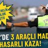 İzmir&rsquo;de 3 Ara&ccedil;lı Maddi Hasarlı Kaza: 3 Kilometrelik Yoğunluk Oluştu, &Ccedil;alışmalar Devam Ediyor