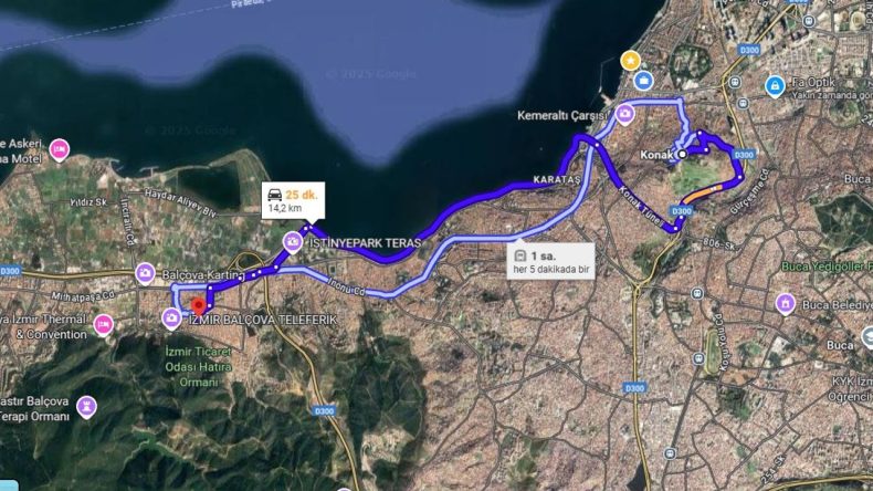 Konak ile Balçova Arası Kaç Kilometre? Kaç Dakika Sürer? | Konak Balçova Mesafe ve Süre Bilgisi