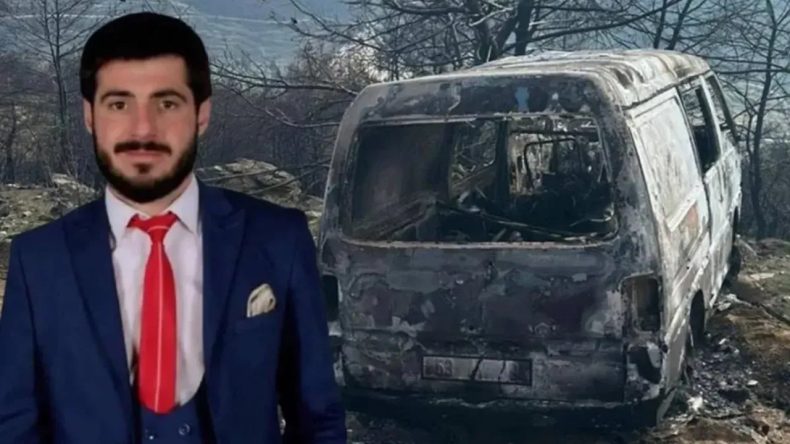 &Ouml;demiş&rsquo;te Yanmış Ara&ccedil;ta &Ouml;l&uuml; Bulunan Kişi Son Yolculuğuna Uğurlandı