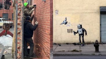 Sokak sanat&ccedil;ısı Banksy&rsquo;nin eseri yerinden s&ouml;k&uuml;l&uuml;p satıldı!