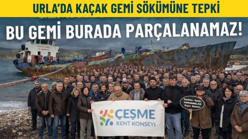 Urla&rsquo;da Ka&ccedil;ak Gemi S&ouml;k&uuml;m&uuml;ne Tepki: Bu Gemi Burada Par&ccedil;alanamaz!