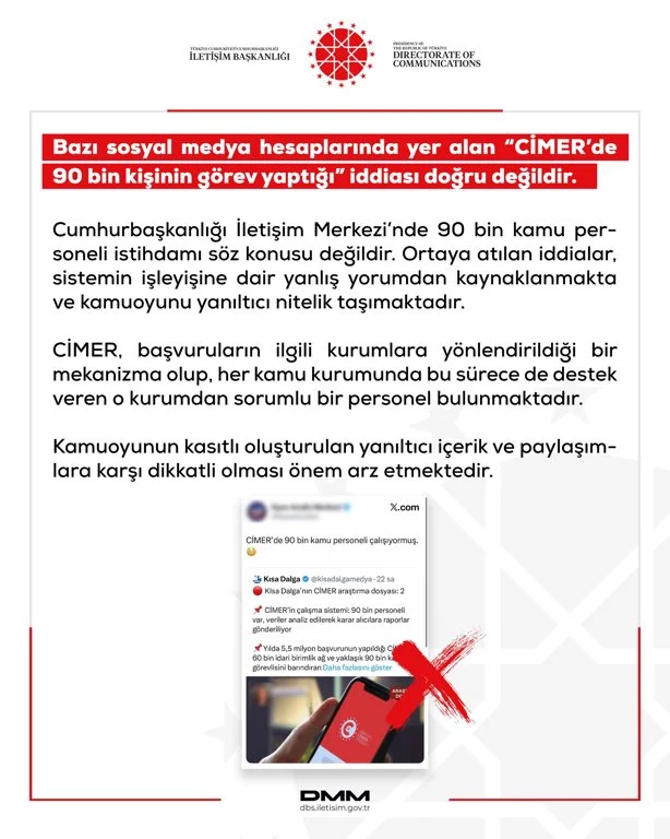 DMM CİMER Açıklaması