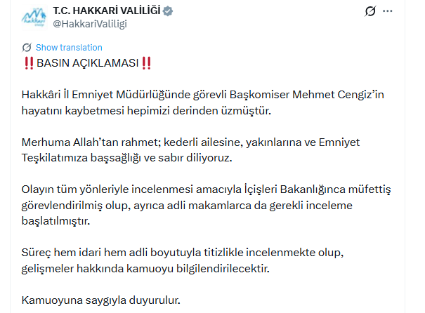 Başkomiser Mehmet Cengiz