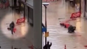 Yağışların Ardından İzmir'de G&ouml;r&uuml;len Tehlike! Vatandaş Su Dolu &Ccedil;ukura D&uuml;şt&uuml;!