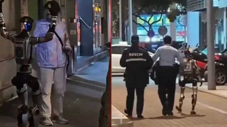 &Ccedil;in'de inanılmaz olay: 70 yaşındaki kadını korkutan robotu polisler g&ouml;zaltına aldı!