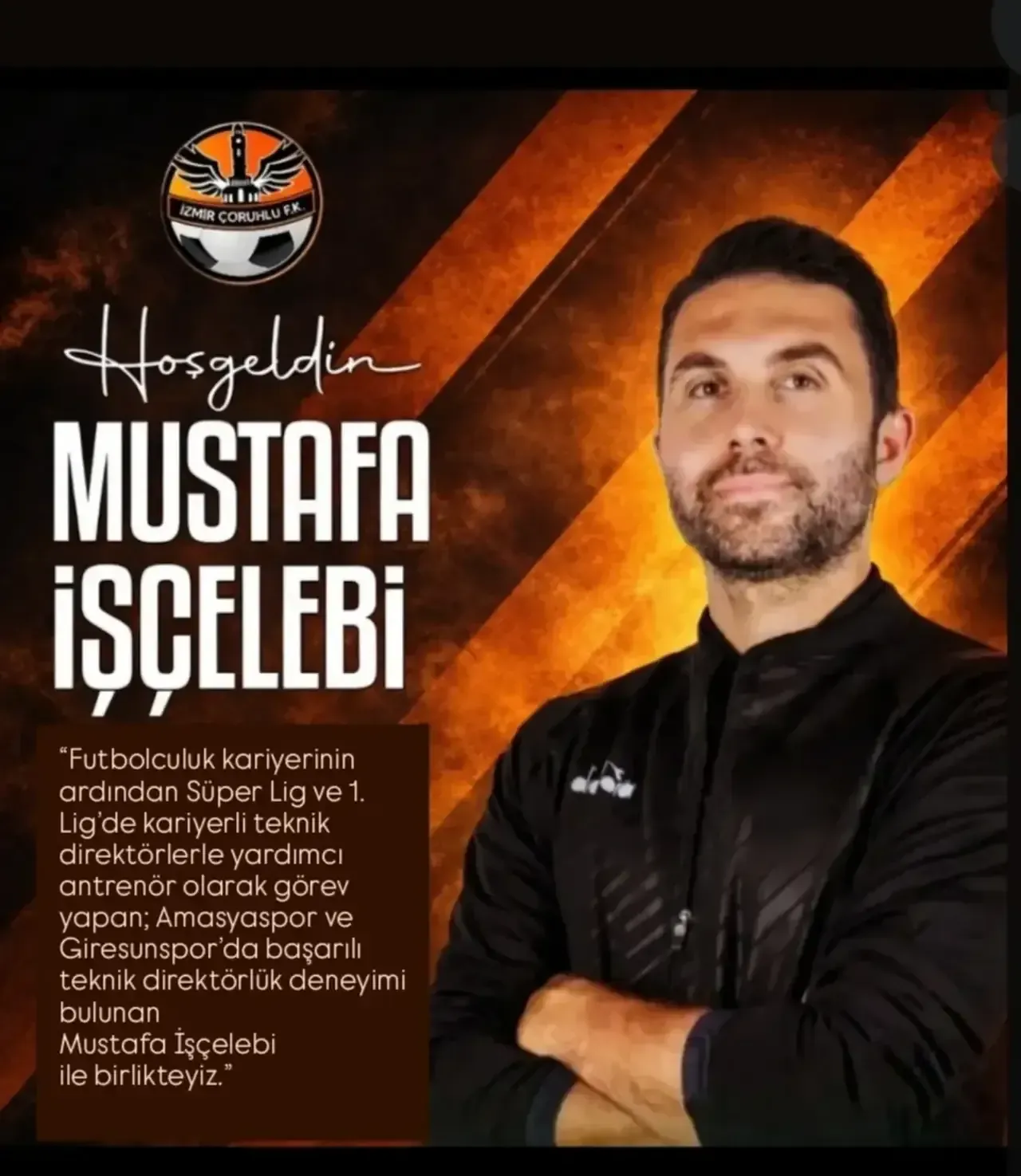 İzmir Çoruhlu FK'nın yeni teknik direktörü Mustafa İşçelebi