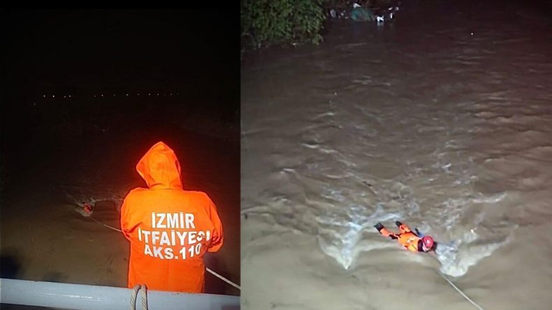 Menderes&rsquo;te ara&ccedil; dereye u&ccedil;tu: İzmir İtfaiyesi seferber oldu