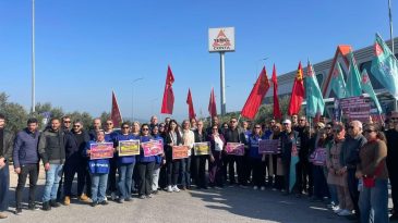 Temel Conta iş&ccedil;ileri 455 g&uuml;nd&uuml;r grevde: KESK'li kadınlar grev &ccedil;adırını ziyaret etti