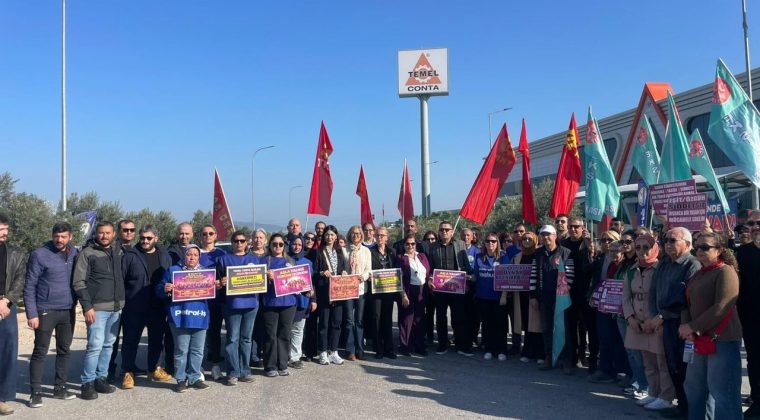 Temel Conta iş&ccedil;ileri 455 g&uuml;nd&uuml;r grevde: KESK'li kadınlar grev &ccedil;adırını ziyaret etti