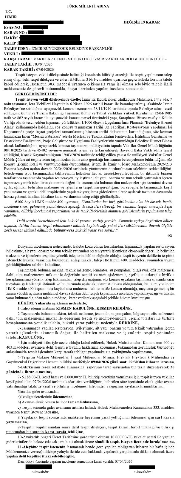 Tespit çalışmaları sırasında çekilen fotoğraf