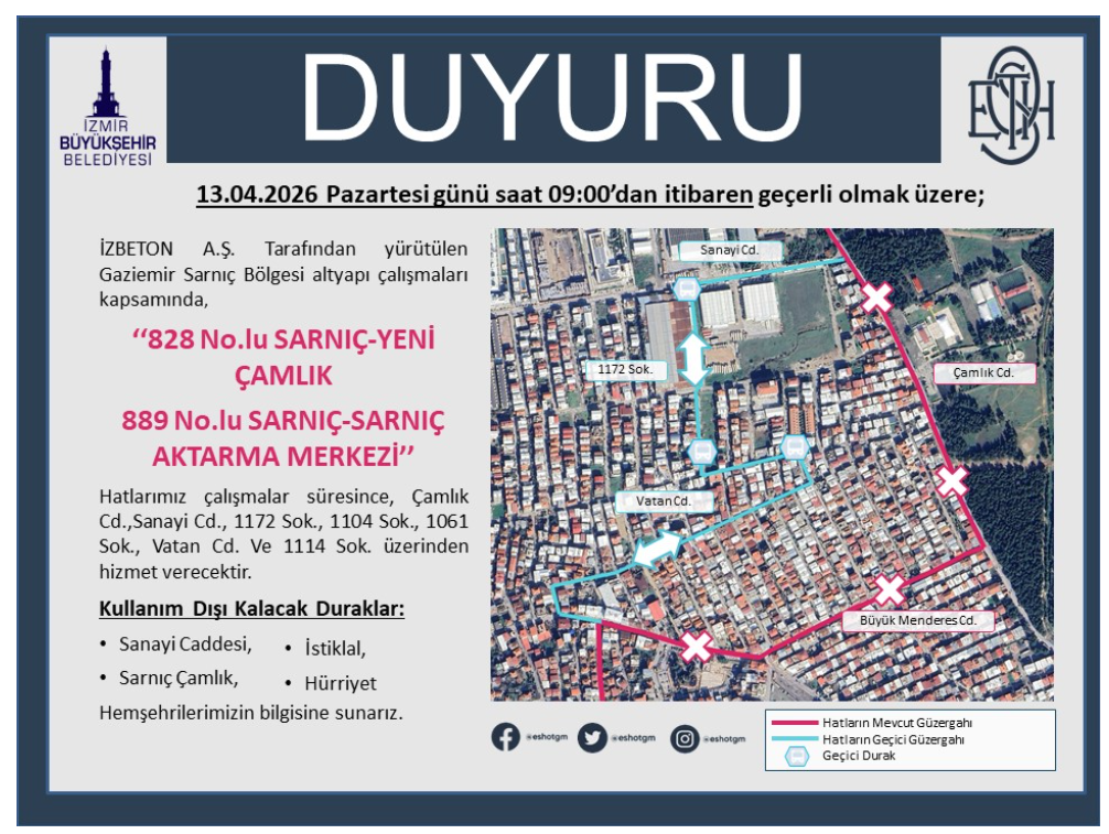 İzmir ESHOT Güzergah Değişikliği