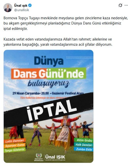 Gaziemir Dans Etkinliği İptali