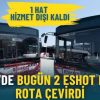 İzmir&rsquo;de Bug&uuml;n 2 ESHOT Hattı Rota &Ccedil;evirdi: 1 Hat Hizmet Dışı Kaldı