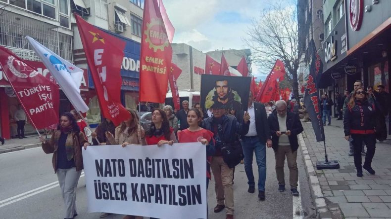 İzmir&rsquo;de NATO protestosu: &lsquo;Katil NATO defol!&rsquo; sloganları